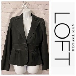 LOFT black pinstripe stretch denim blazer size 6